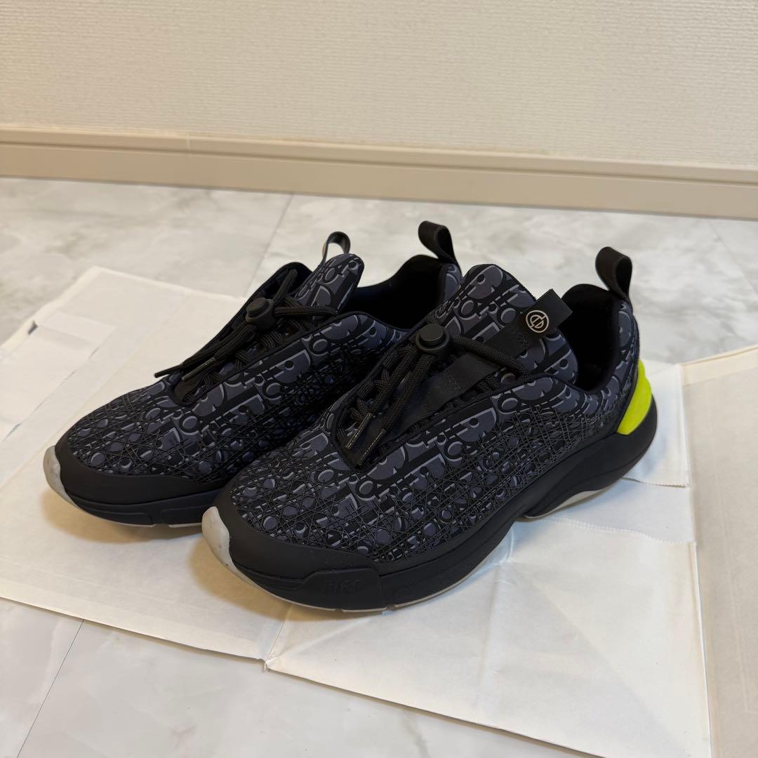 美品 DIOR B24 オブリーク スニーカー ネイビー 40(25cm)