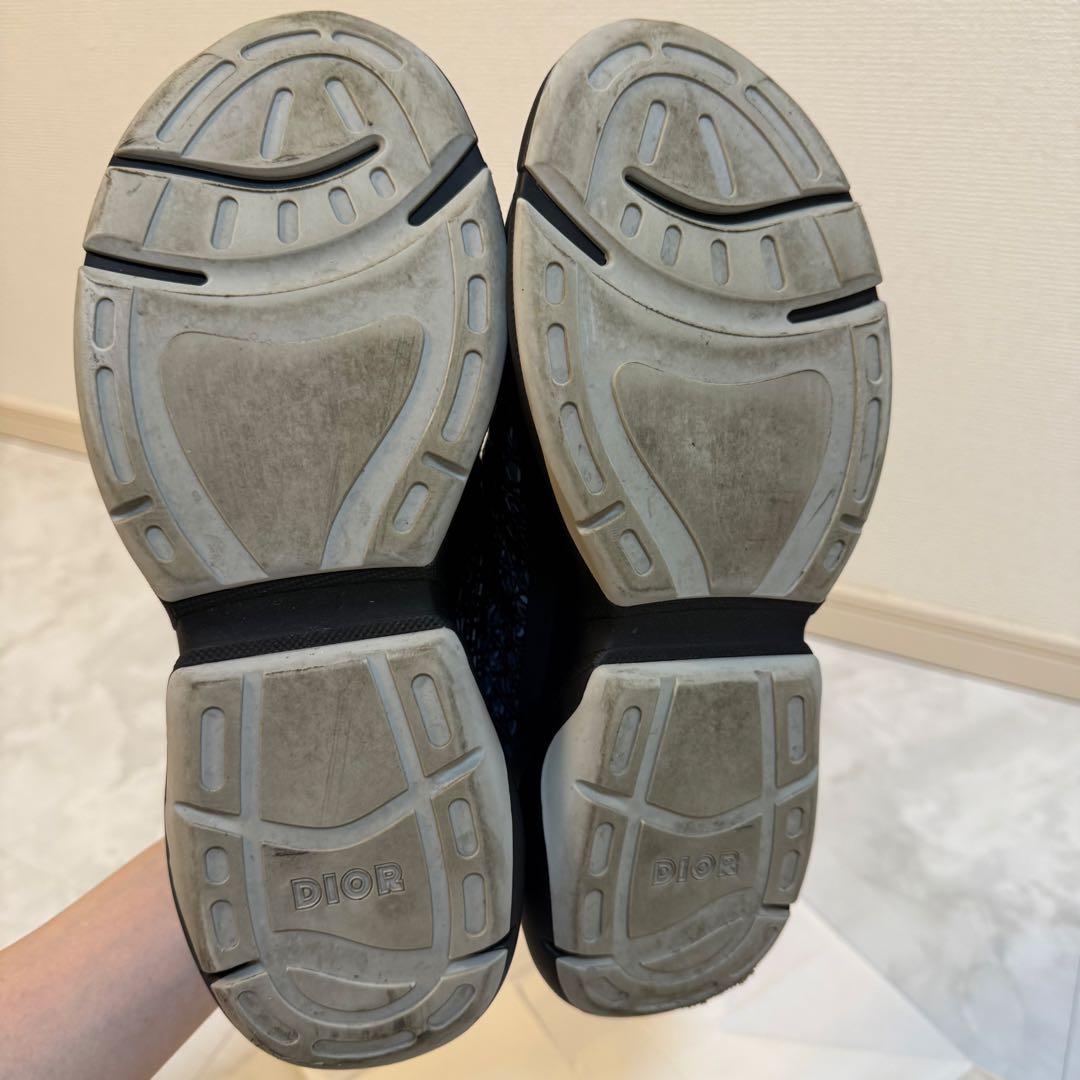 美品 DIOR B24 オブリーク スニーカー ネイビー 40(25cm)