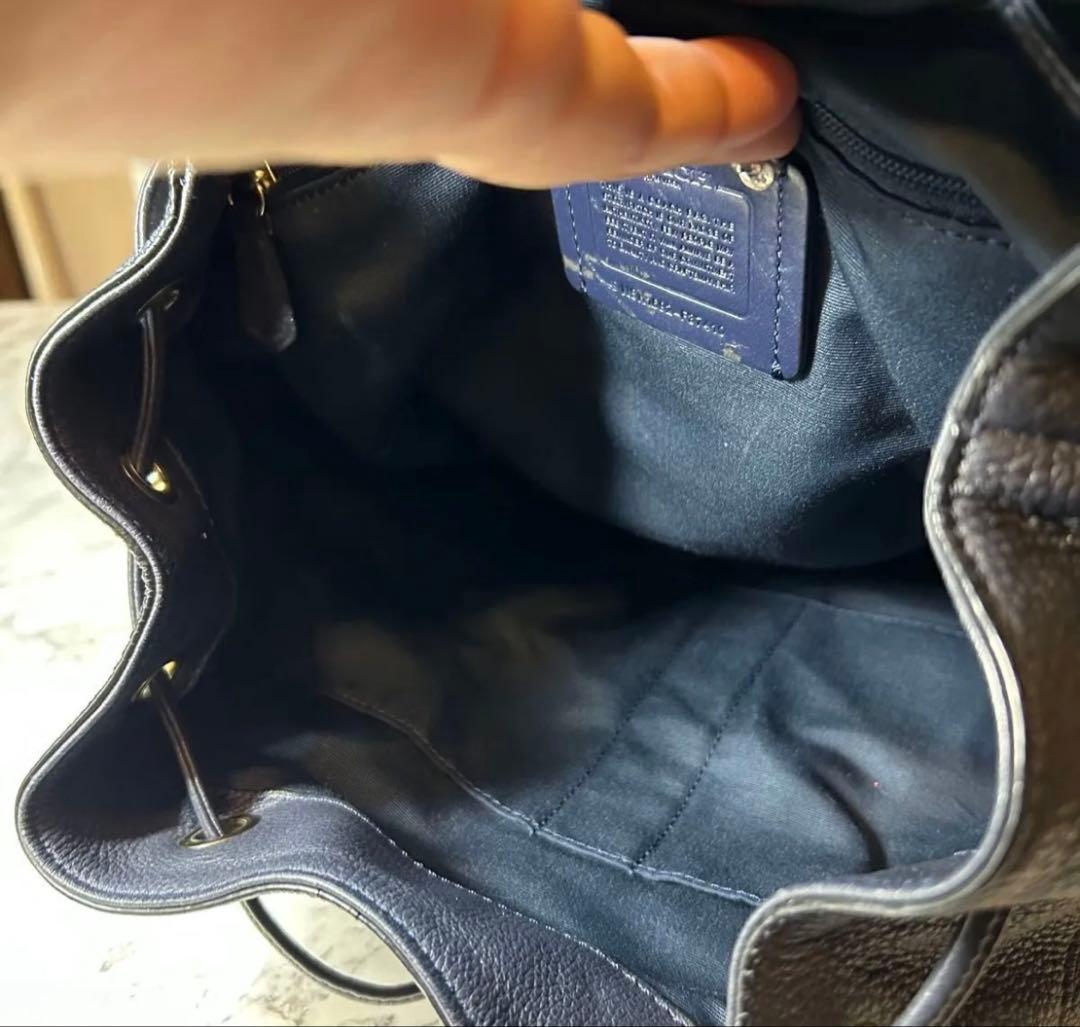 コーチ リュック ターンロック ネイビー 37410 美品