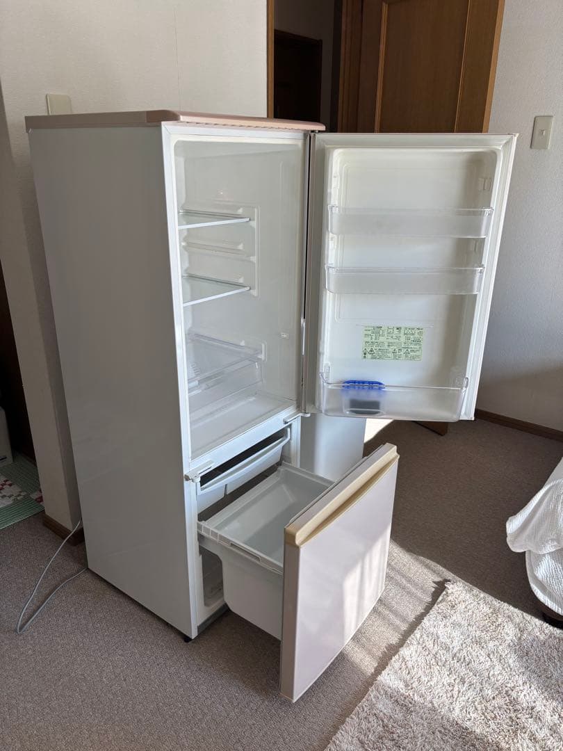 ホワイト 2ドア冷蔵庫