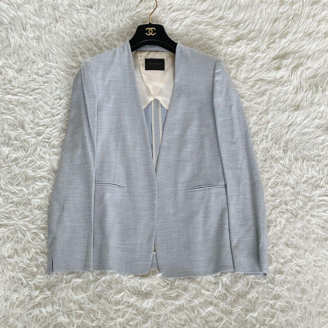 【トゥモローランド】ノーカラージャケット パンツ セットアップ イタリア生地36