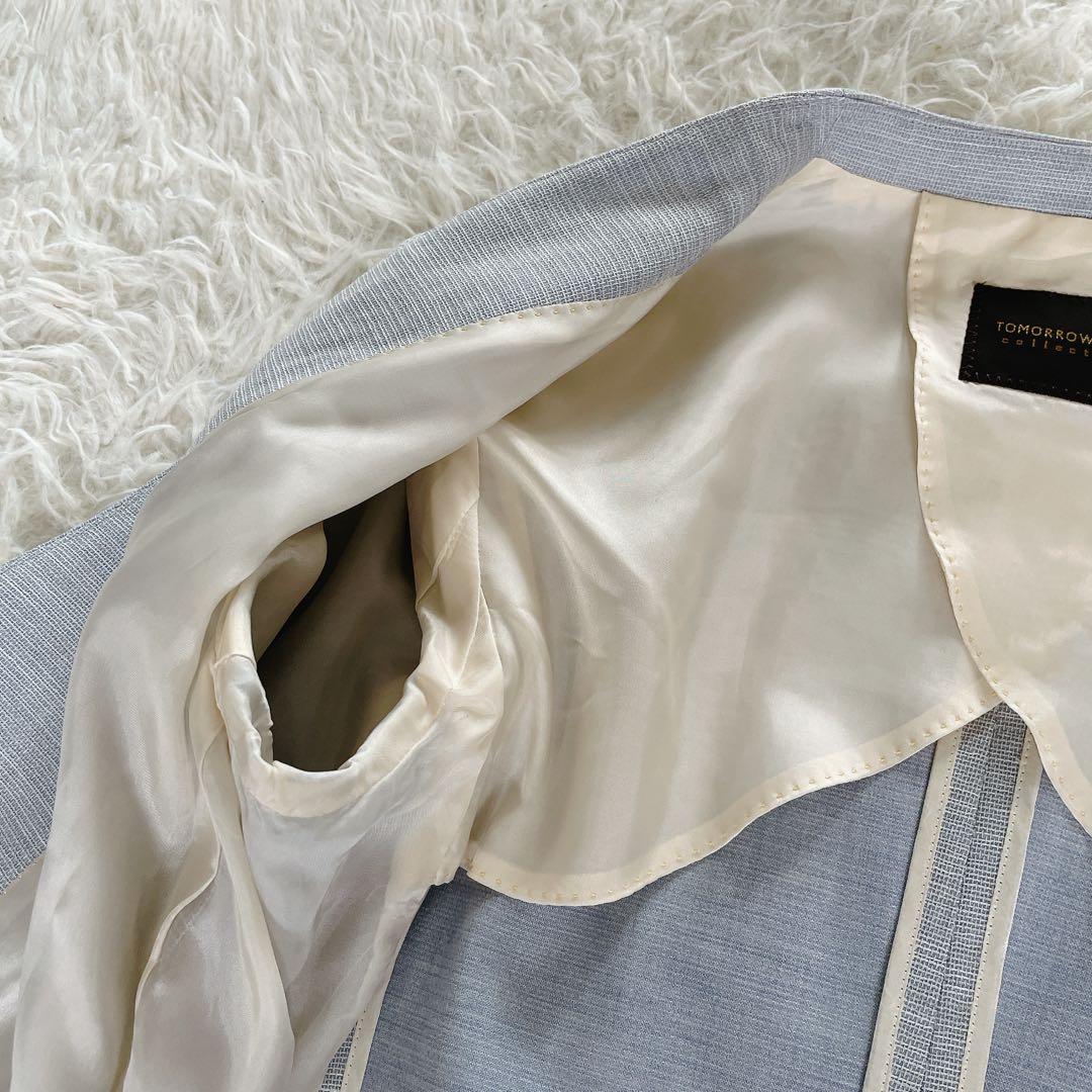 【トゥモローランド】ノーカラージャケット パンツ セットアップ イタリア生地36