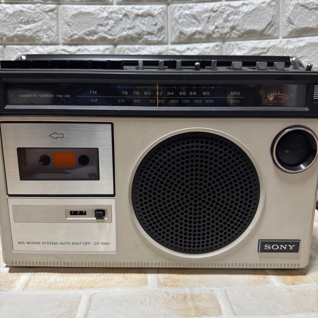 【動作品】SONY CF-1980 ラジカセ カセットデッキ