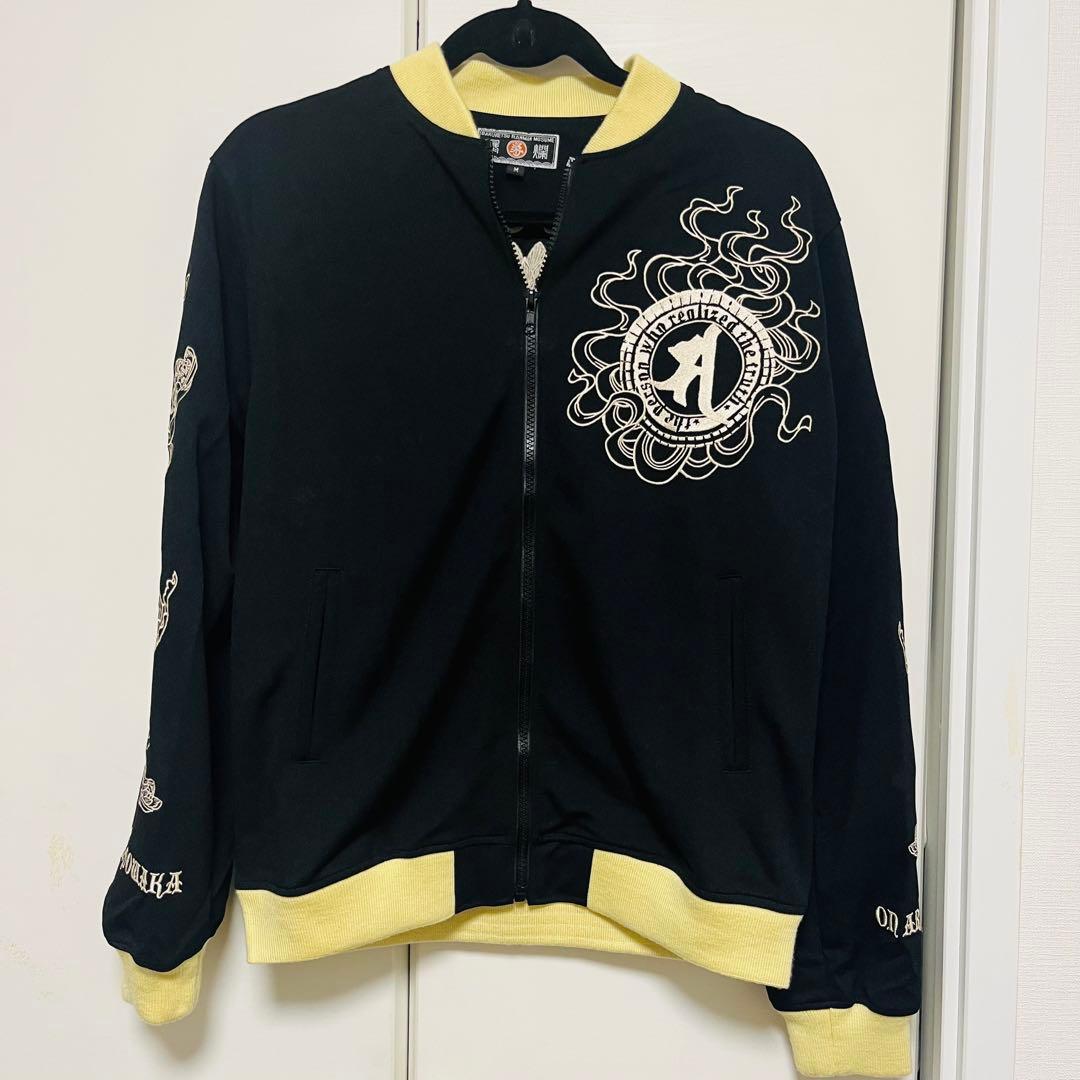 m*u様 【最安値・美品】爆裂爛漫娘　総柄刺繍　大日如来　和柄　スカジャン　ブル