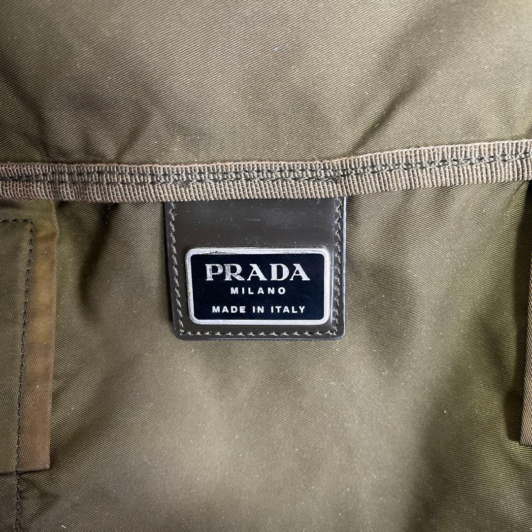 ◇美品PRADAプラダ ボストンバッグ トラベルバッグ ナイロン モスグリーン◇