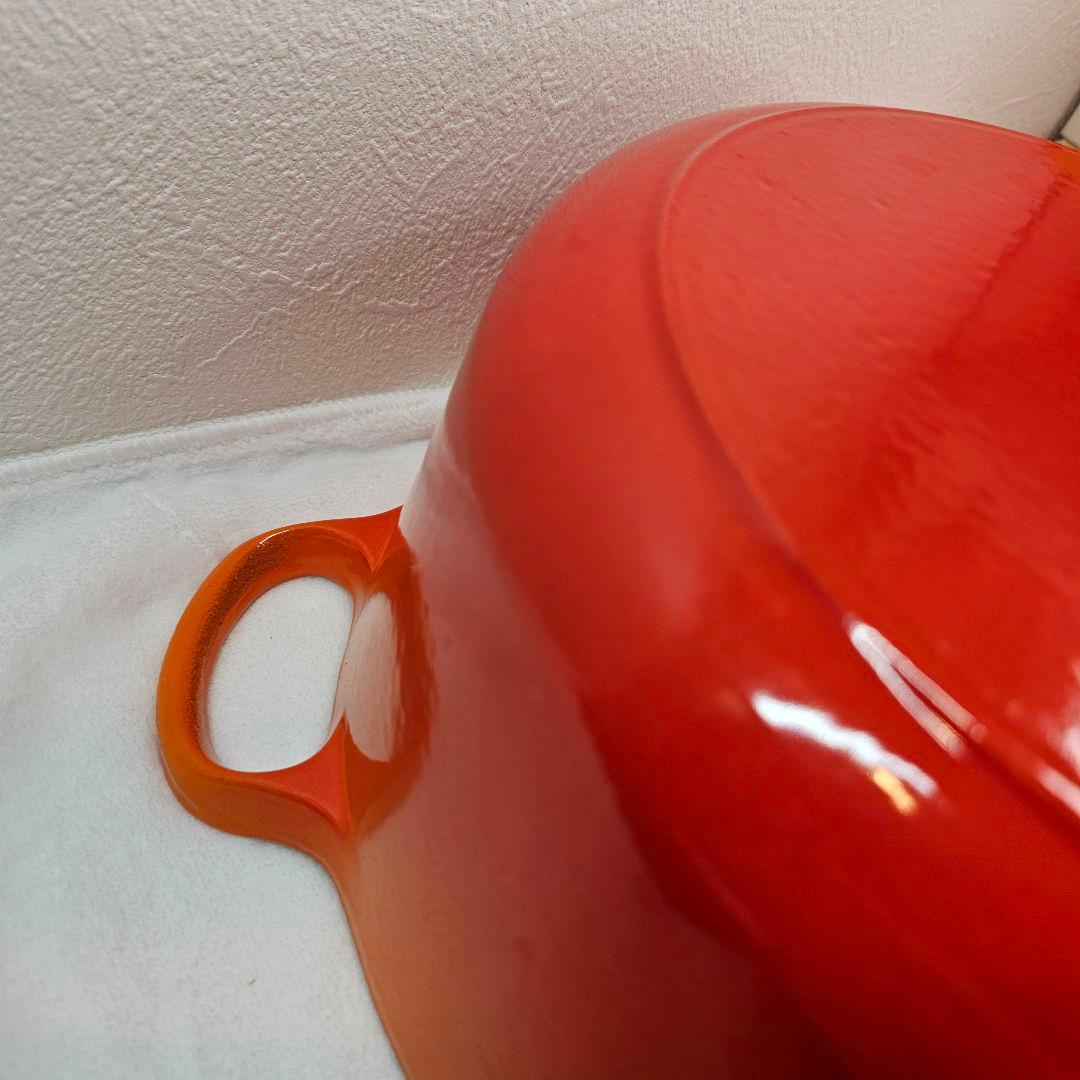 LE CREUSET ル・クルーゼ 26CM オレンジ 鋳鉄 両手鍋