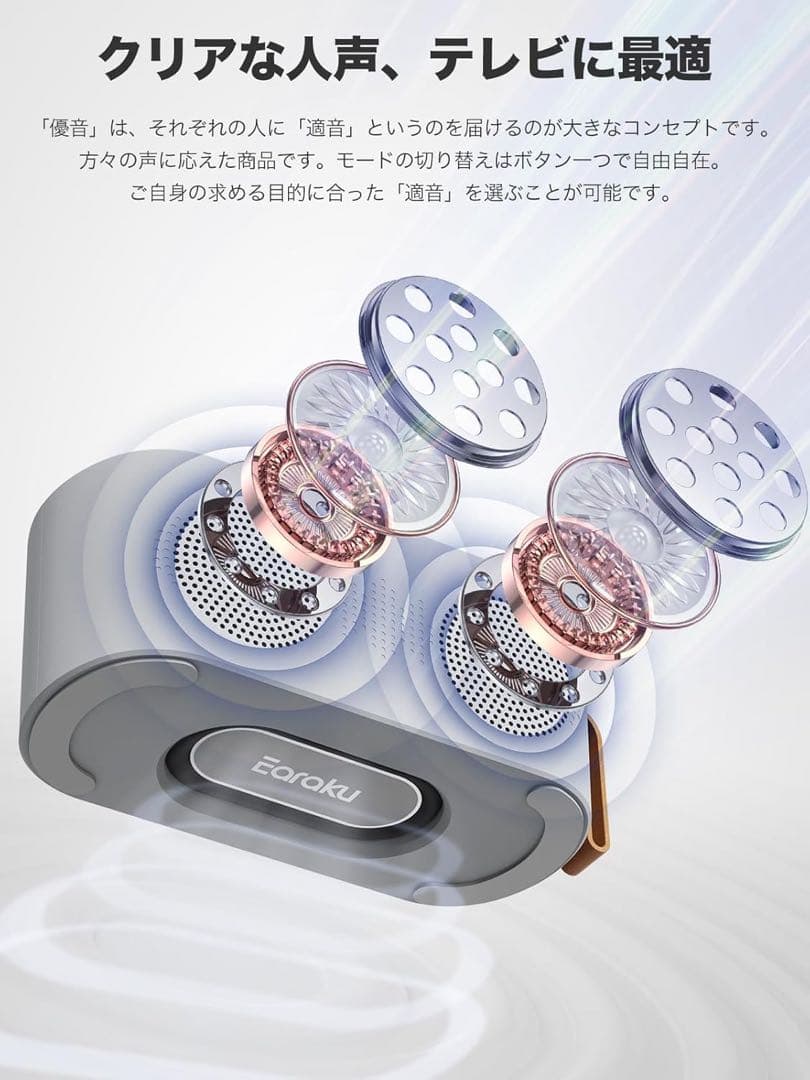 手元スピーカー テレビ用 ゼロ遅延　Renaトランスミッター送信　オフホワイト