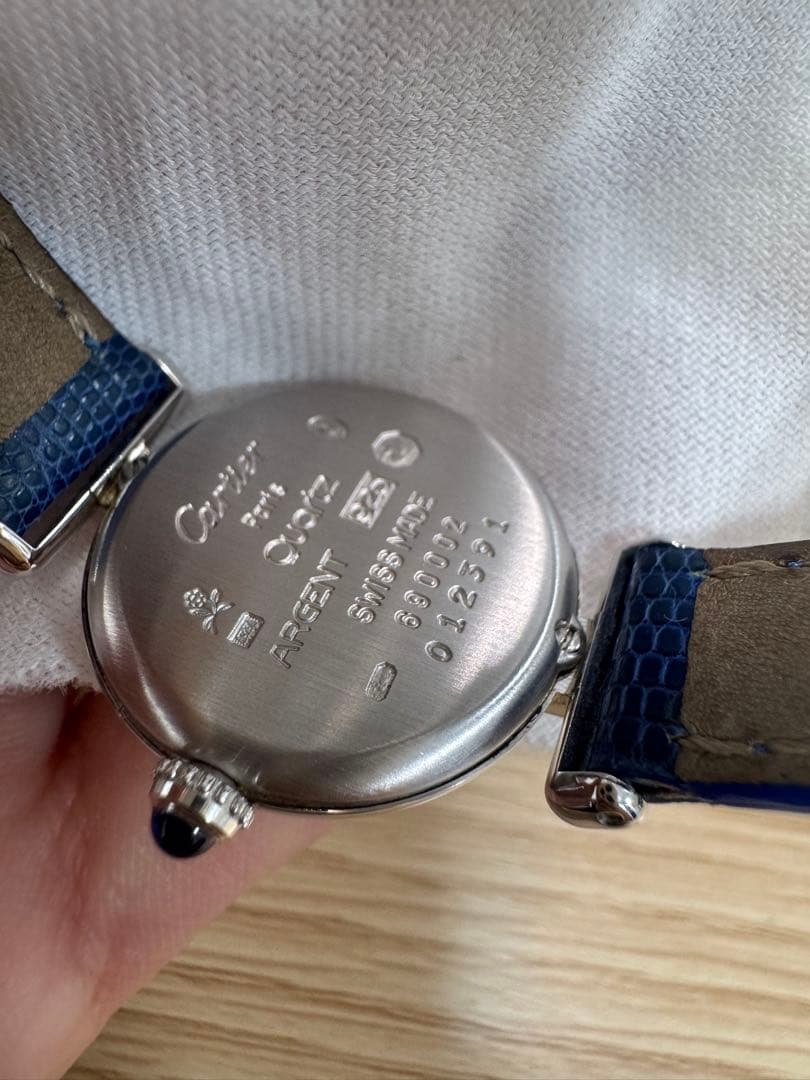 must de Cartier 腕時計 アナログ シルバー/ネイビー