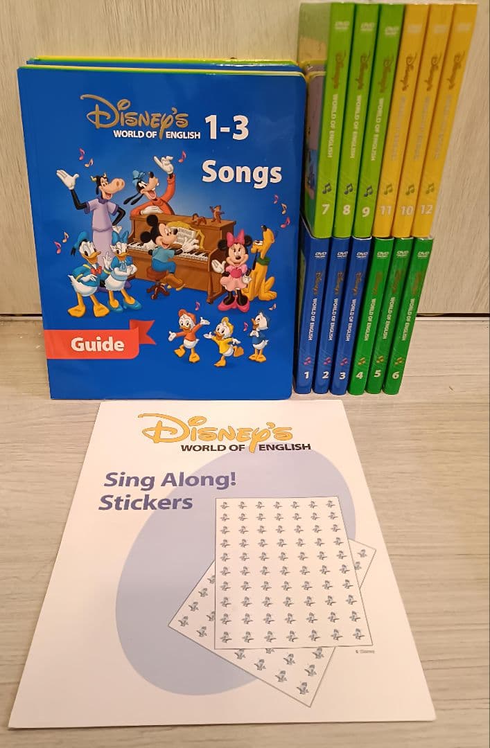 シングアロング　DVD/CD12枚　ポスター、ステッカ　 ディズニー英語システム