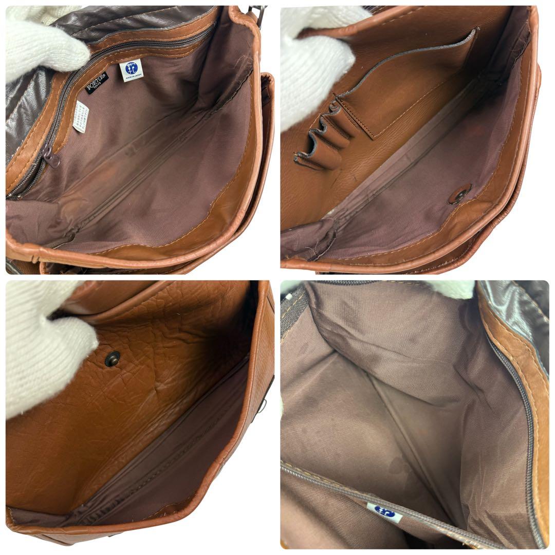 PORTER ポーター バロン メッセンジャーバッグ 斜めがけ レザー ブラウン