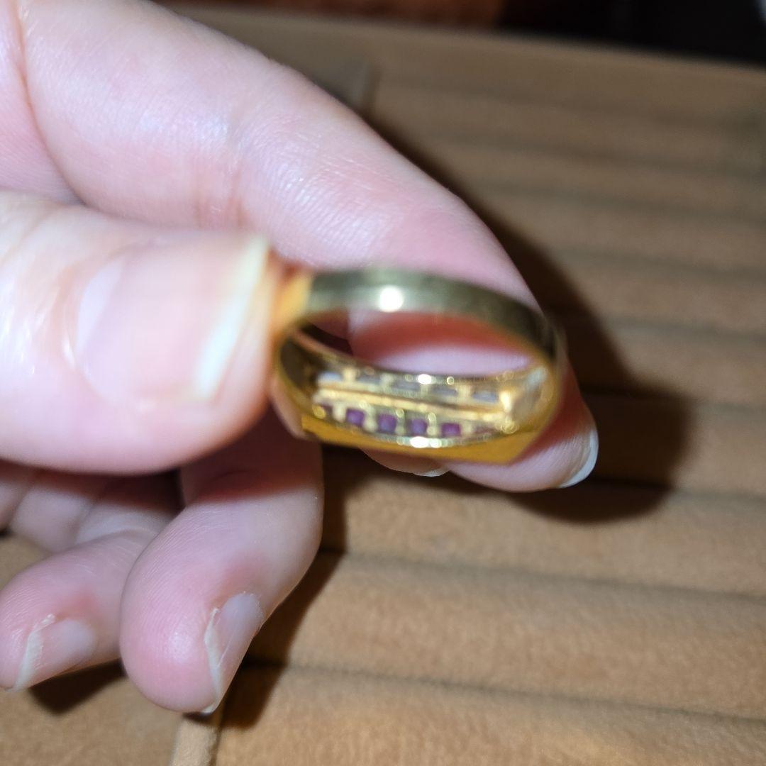 最終値段足立宝石店k18 ルビー ダイヤモンド リング