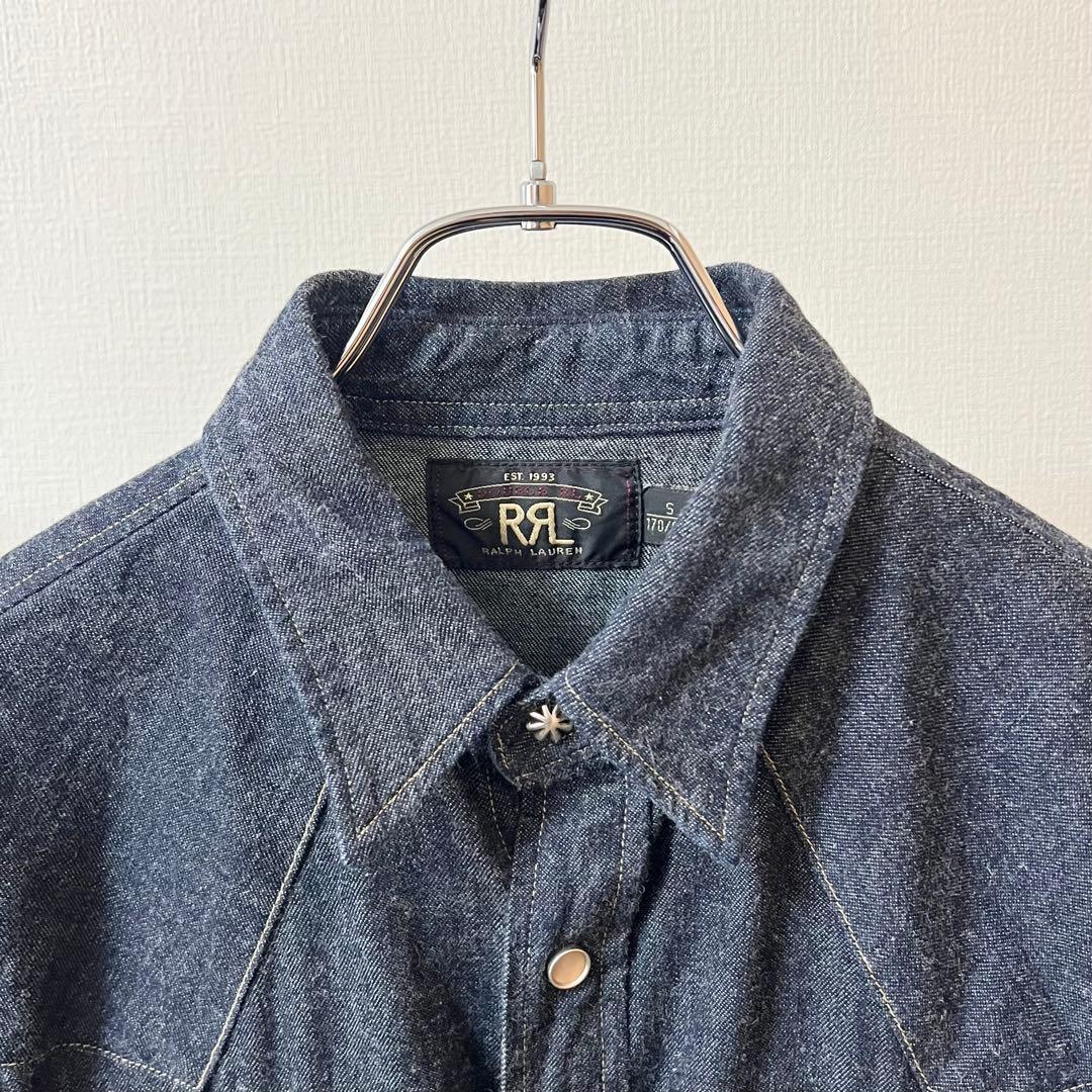 【美品】RRL コンチョボタン デニムウエスタンシャツ