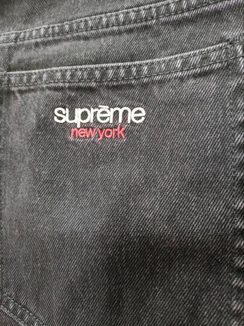 34:Supreme Baggy Jean 25SS Black バギージーンズ