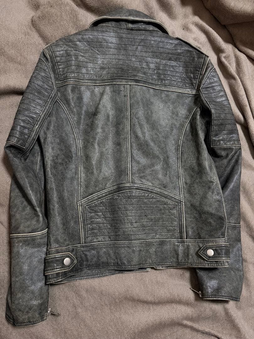 美品 206 HOMME グレー 限定 ヤギ革 レザーダブルライダースジャケット