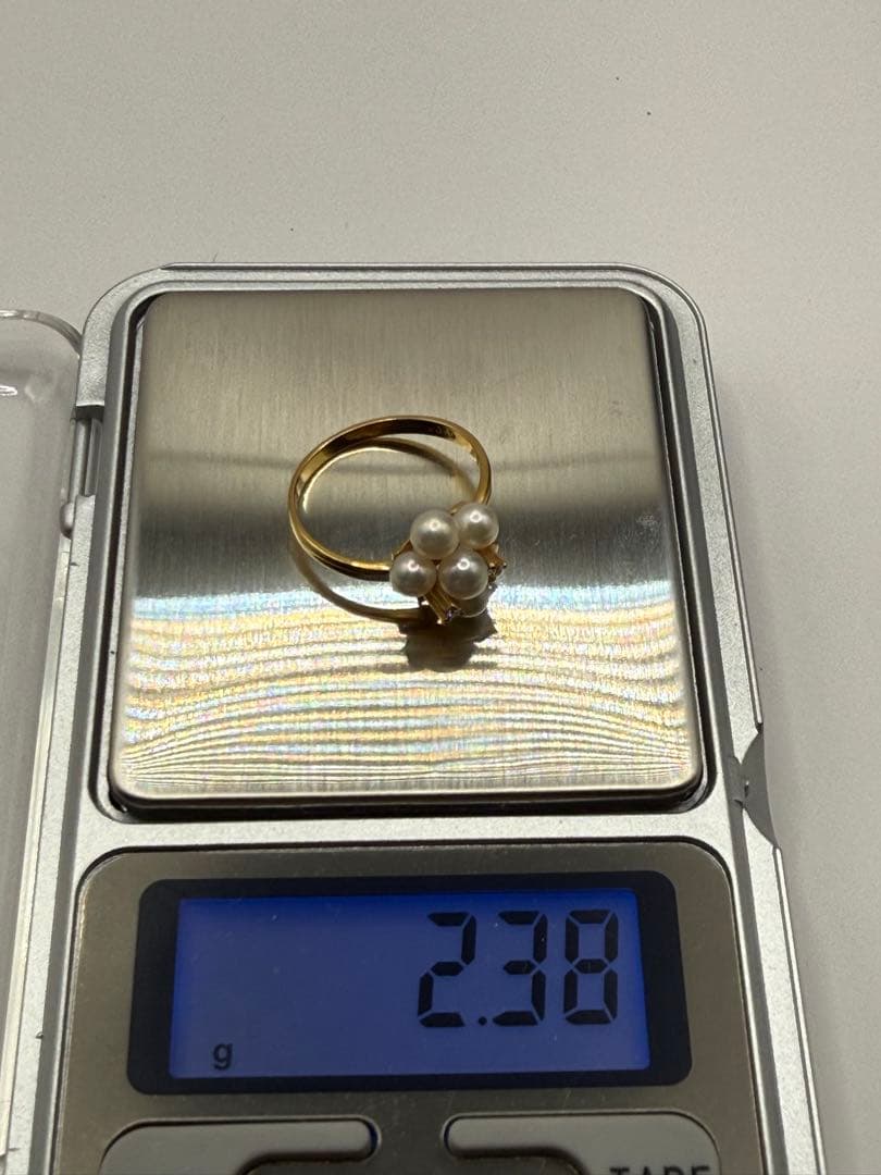 K18 パール ダイヤモンド リング 12号