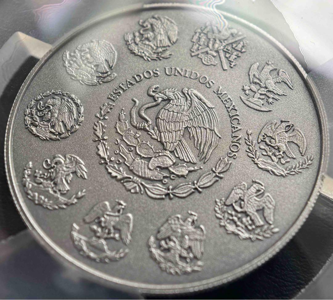 2018年 メキシコ リベルタード銀貨 2オンス アンティークSP70 PCGS