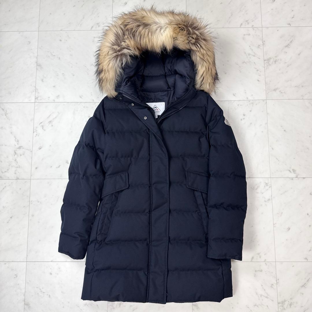 ピレネックス グルノーブル ファー ダウンコート ディープインク サイズ38