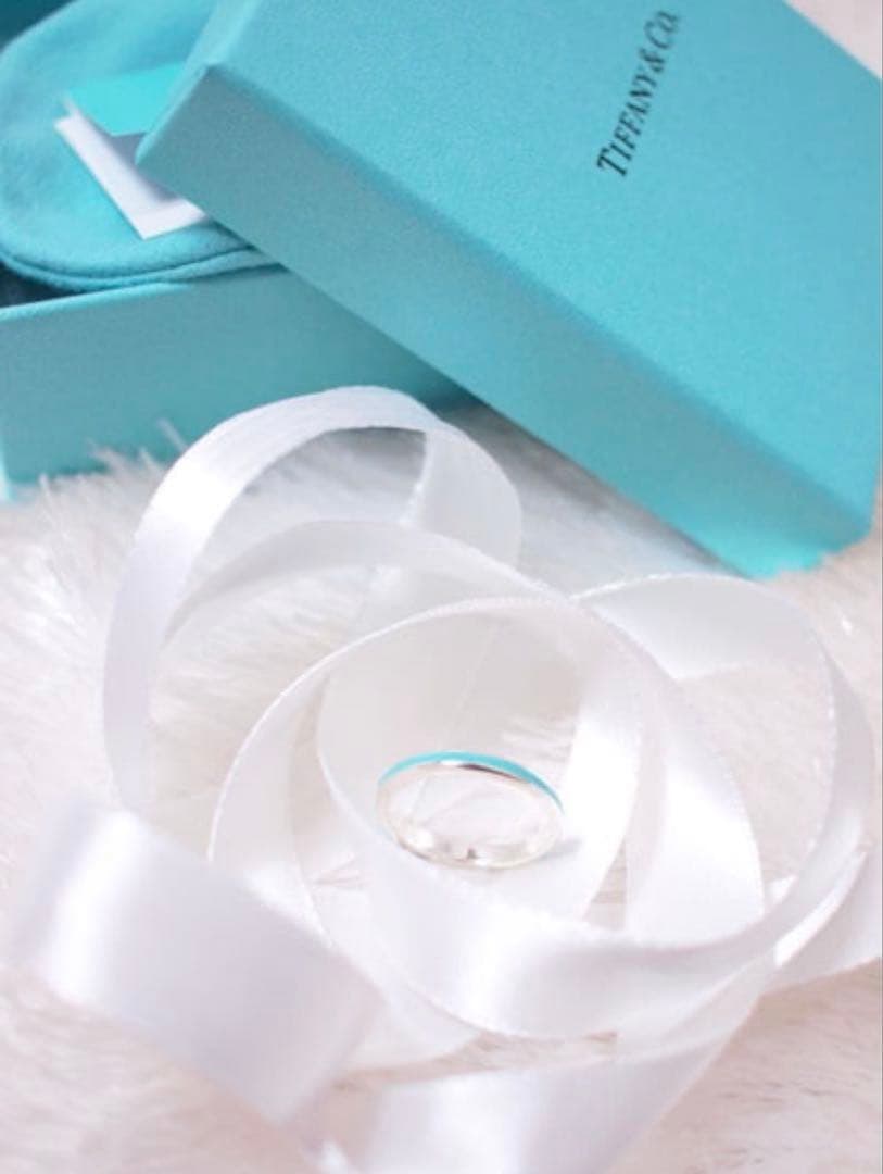 ティファニー ブルーエナメルラインリング 7号　AG925 バンドリング