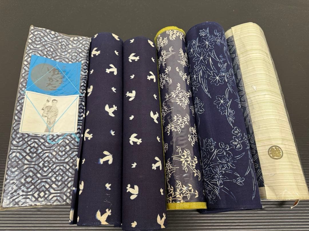 115)浴衣　反物　6点セット　綿　着尺