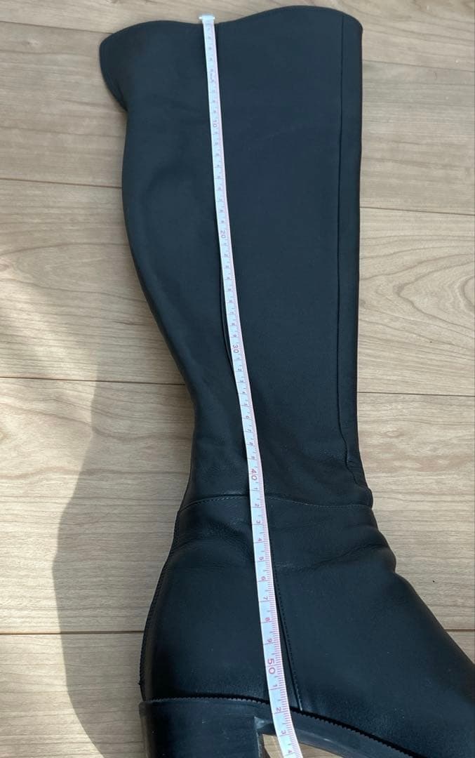 ダイアナ　24.5 ブラックレザー ニーハイブーツ