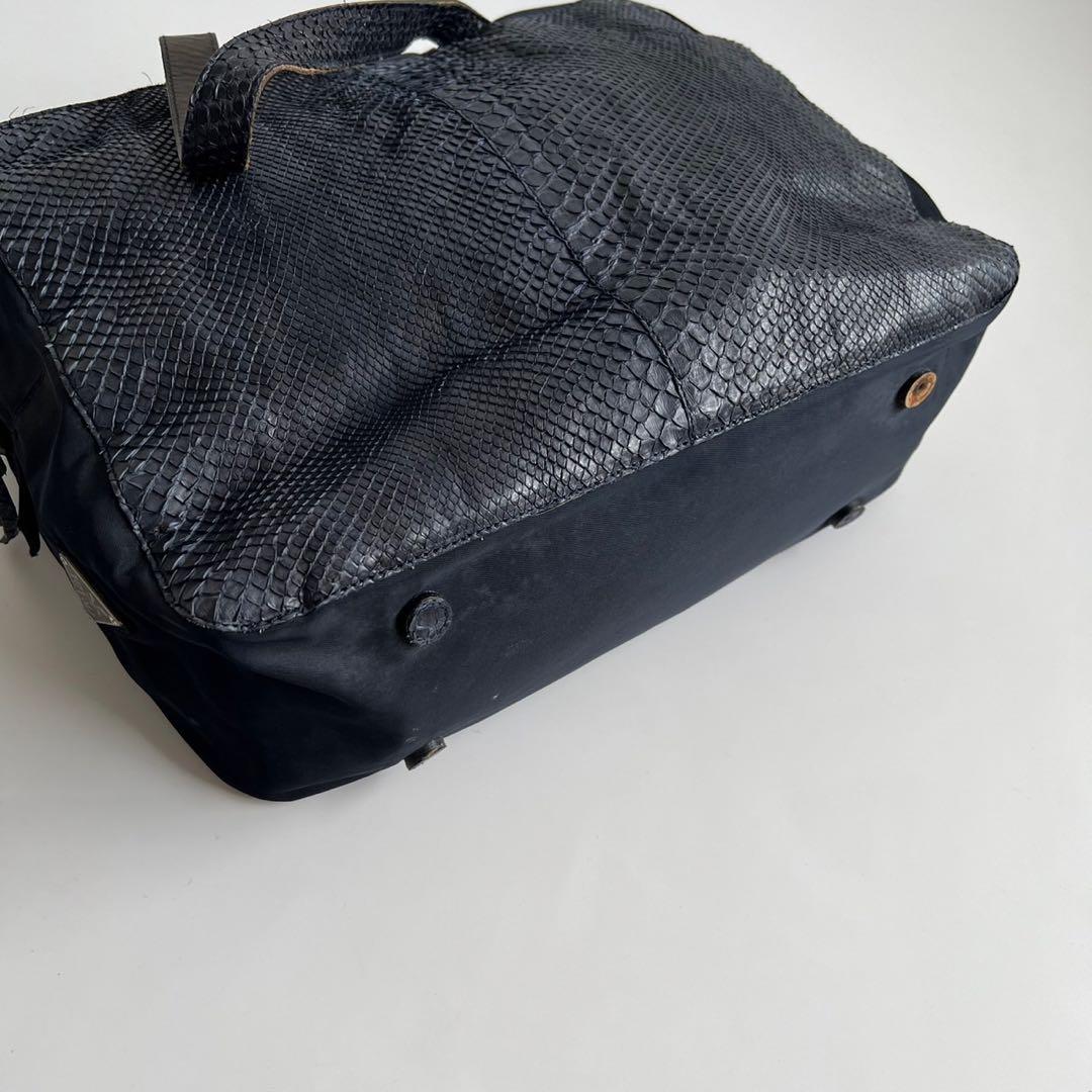 バッグ PRADA PYTHON MINI BOSTON TOTE HAND BAG