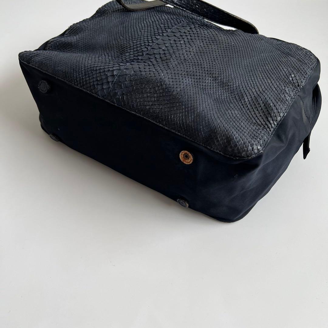 バッグ PRADA PYTHON MINI BOSTON TOTE HAND BAG