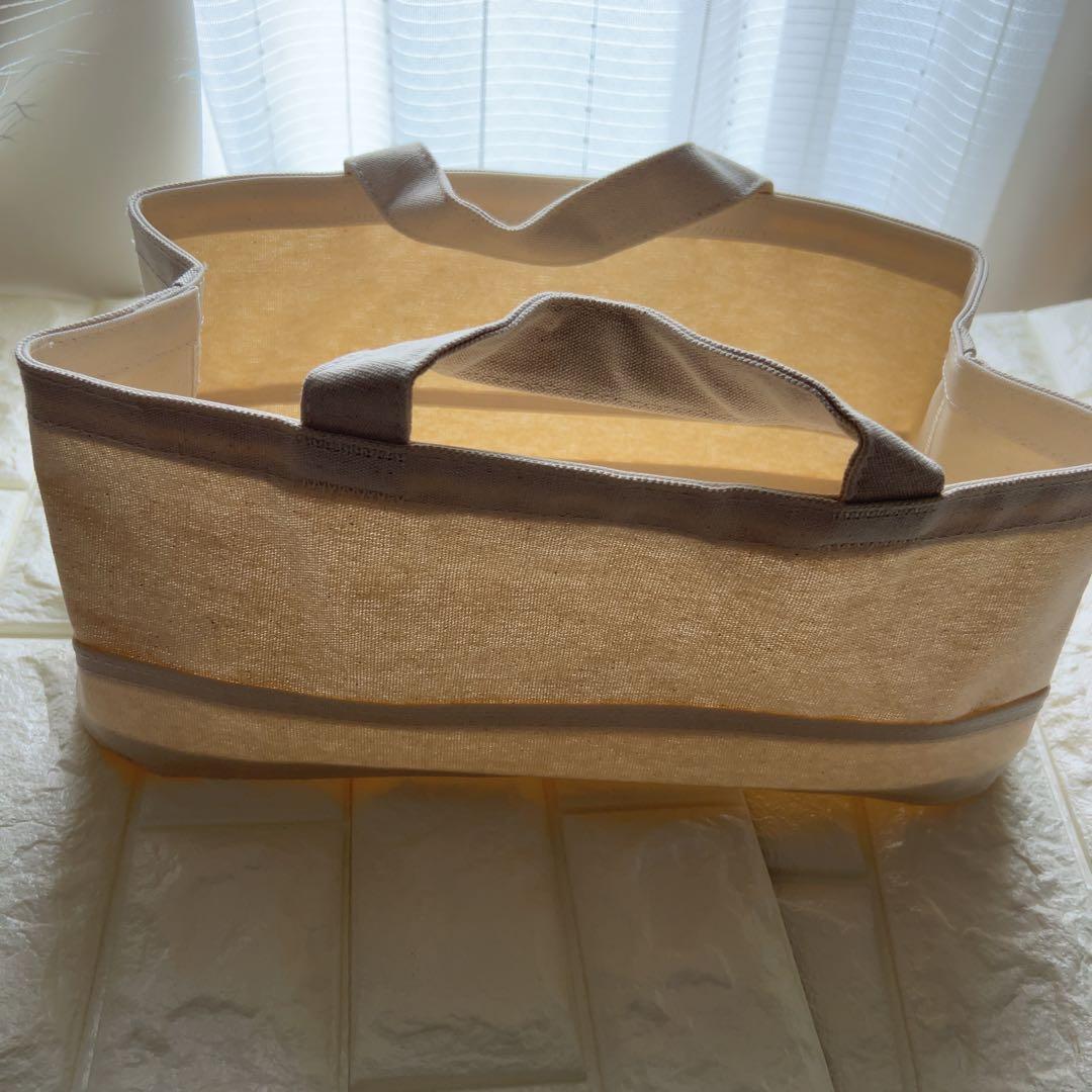 【廃盤品】無印良品　持ち手付き帆布　長方形バスケット　スリム　中