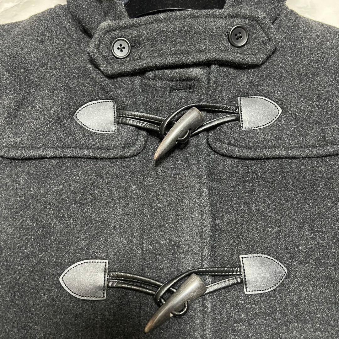 【美品】イーストボーイ　ダッフルコート　イタリア製生地　チャコール　チェック