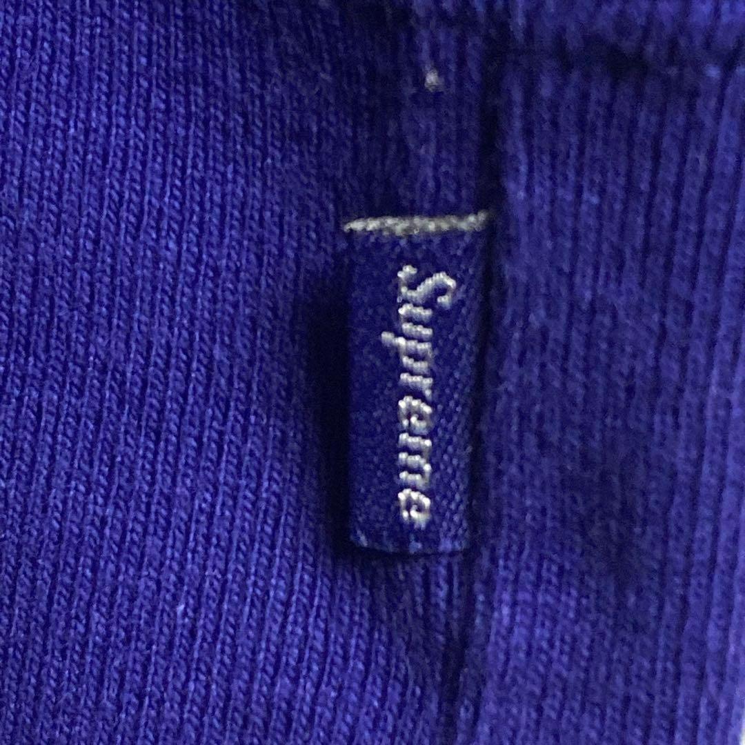 【希少デザイン】シュプリーム☆センター刺繍 スモール ロゴ パーカー パープル