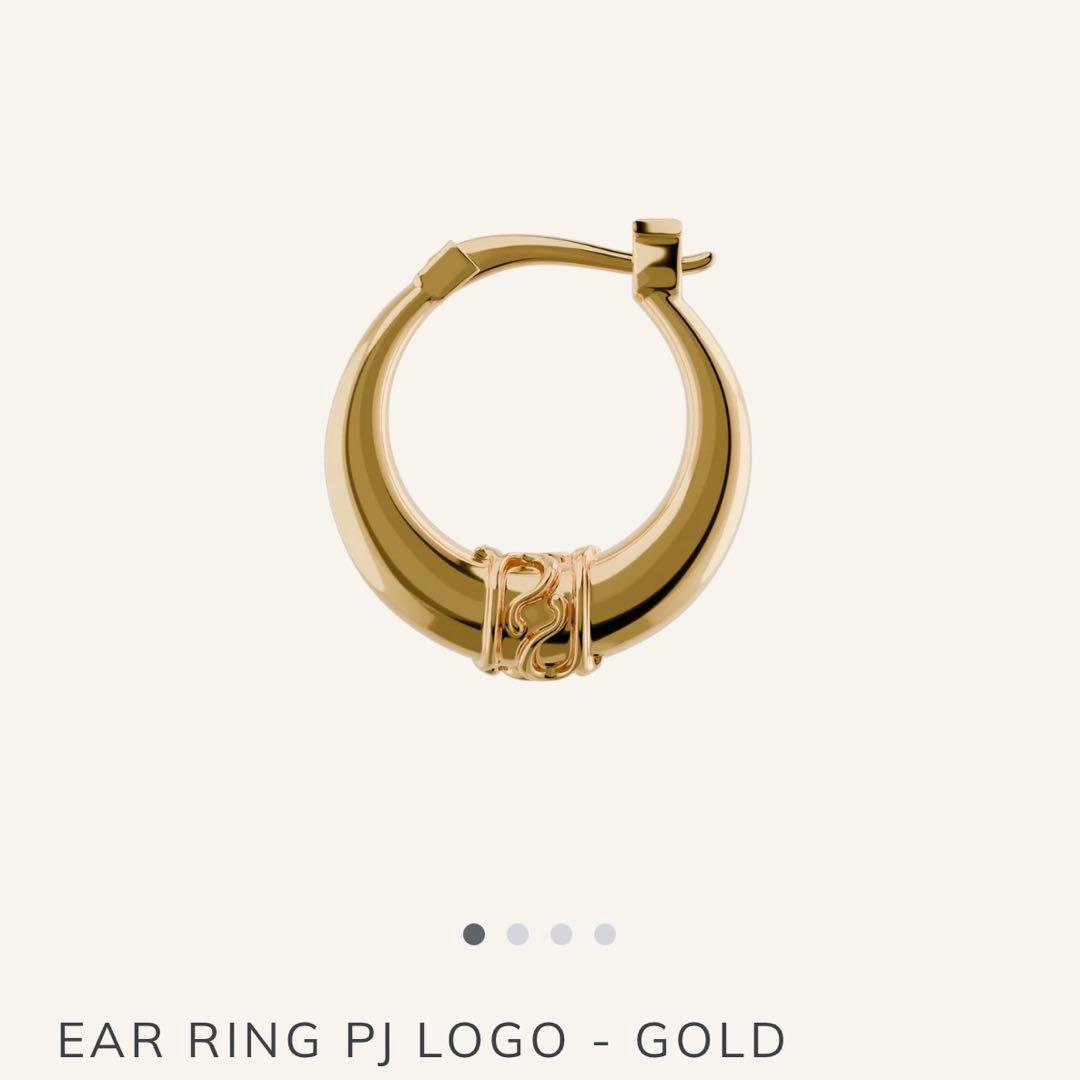 PJ LOGO ゴールド ピアス(片耳用)