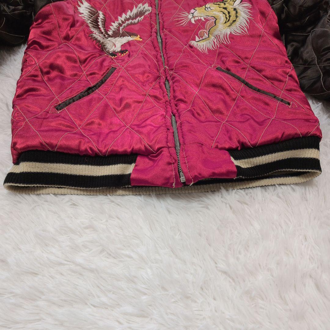 【美品】テーラー東洋☆虎刺繍　キルティング　別珍　光沢　肉厚　スカジャン