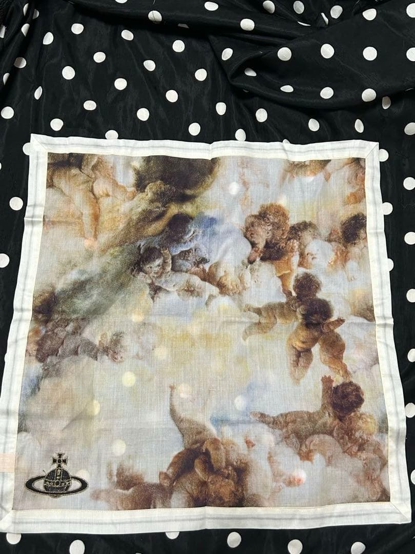 未使用　Vivienne Westwood 激レア　天使柄　大判ハンカチ　オーヴ