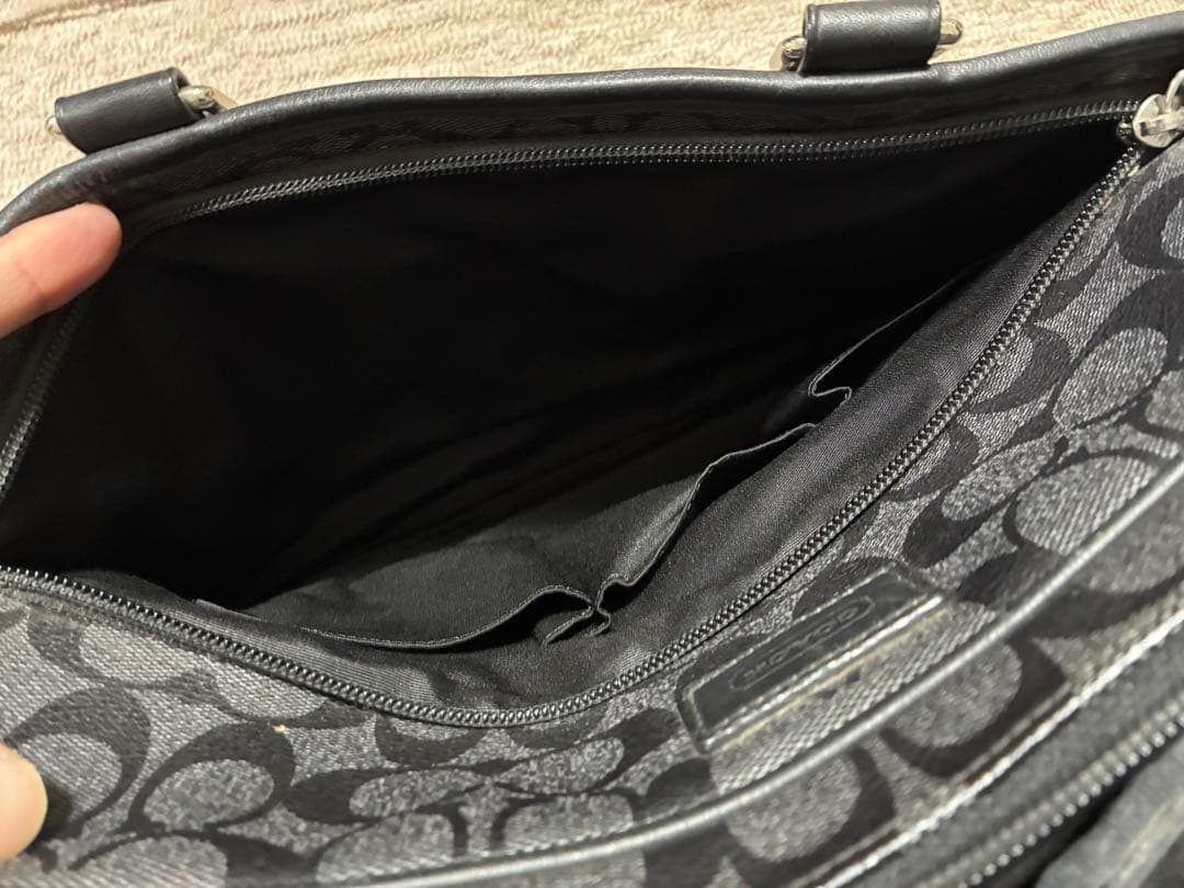 【ニャンちゅう】Coach ビジネスバッグ ブラック/グレー