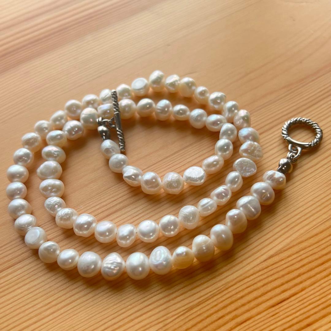 美品 COOTIE パールネックレス 50cm ホワイト