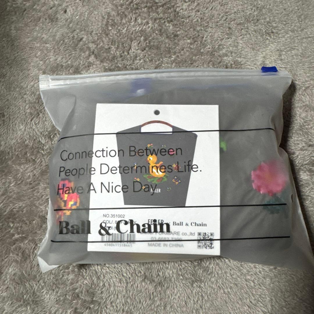 【えね】ボールアンドチェーン　フェイラー　エコバッグ　グレー　Mサイズ