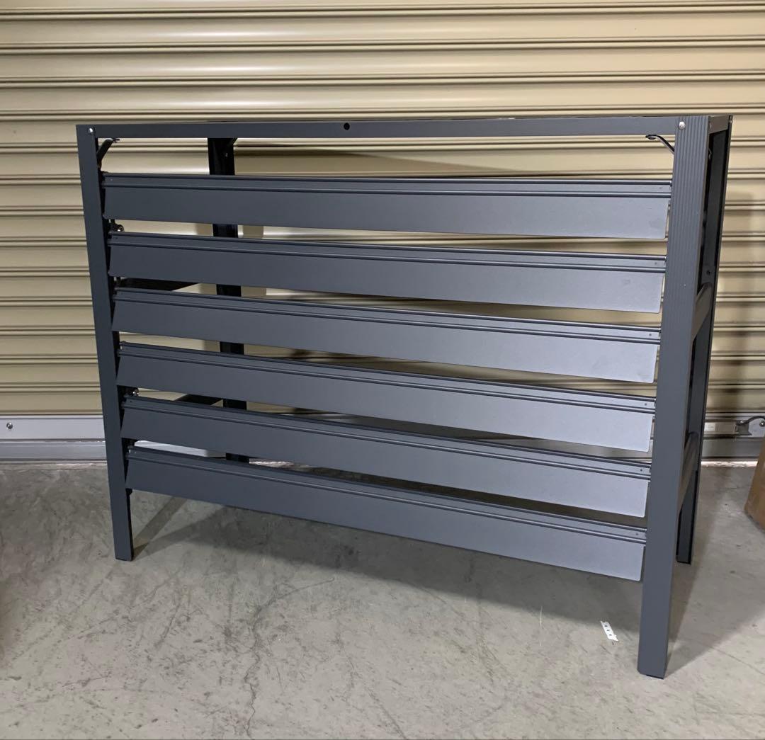 アルミ製エアコン室外機カバー排気ルーバー方向可調整Lダークグレー限定1台お買い得