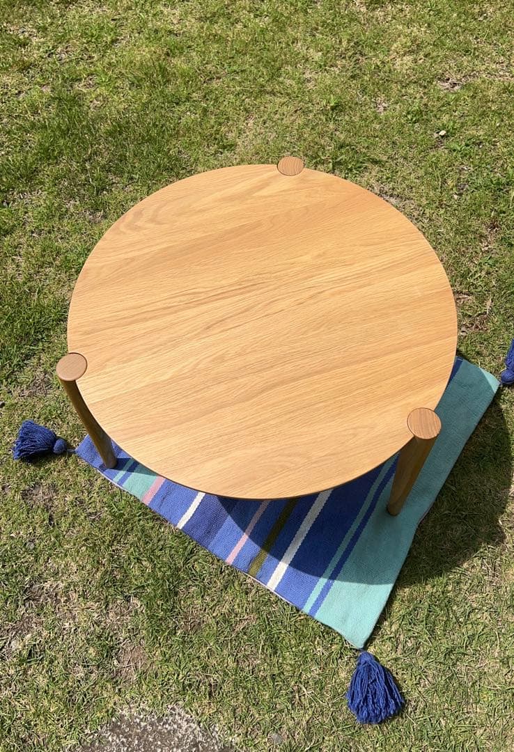 【新品未使用】北欧家具　木製円形テーブル　ちゃぶ台　オシャレ