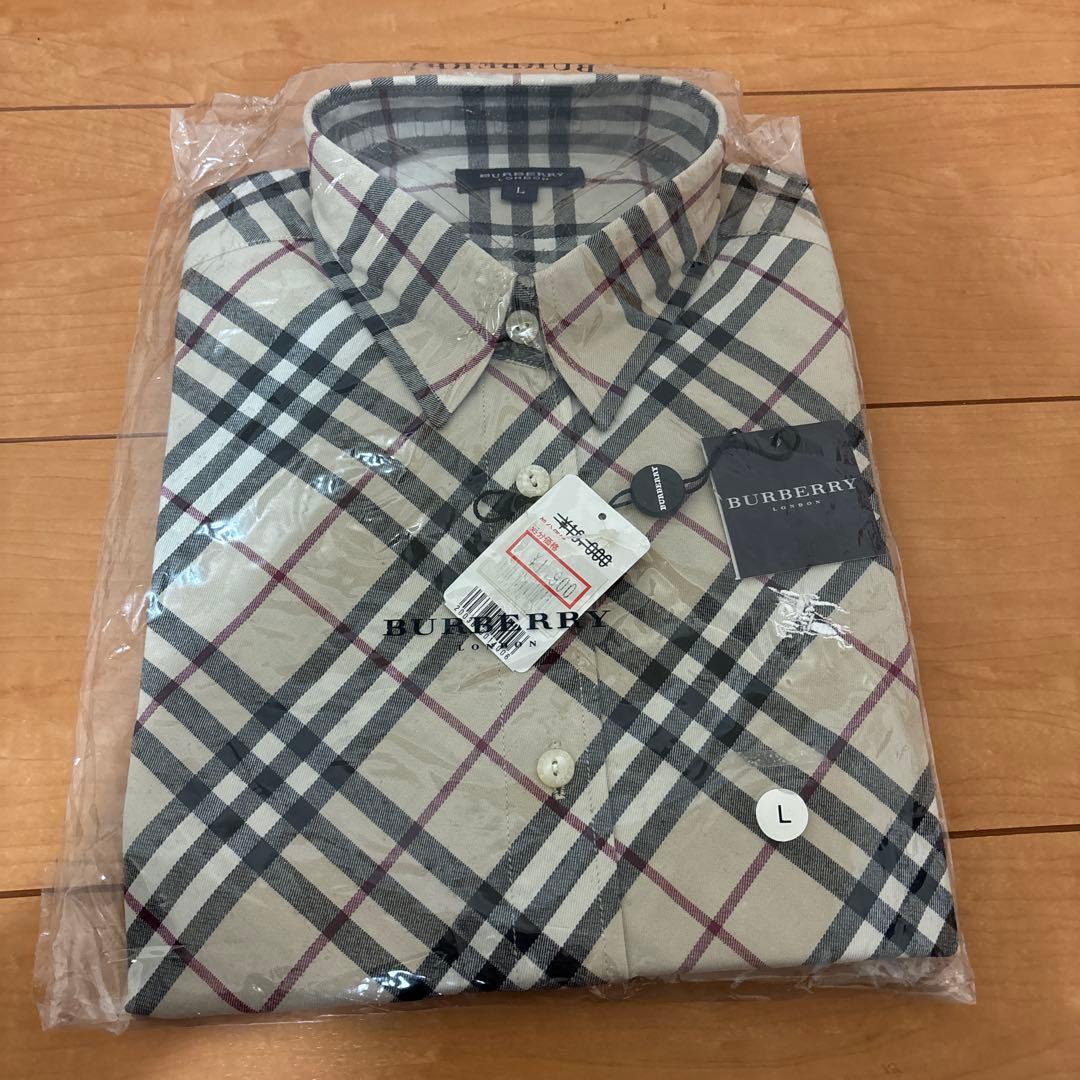 未開封品　BURBERRY チェック柄 長袖シャツ L