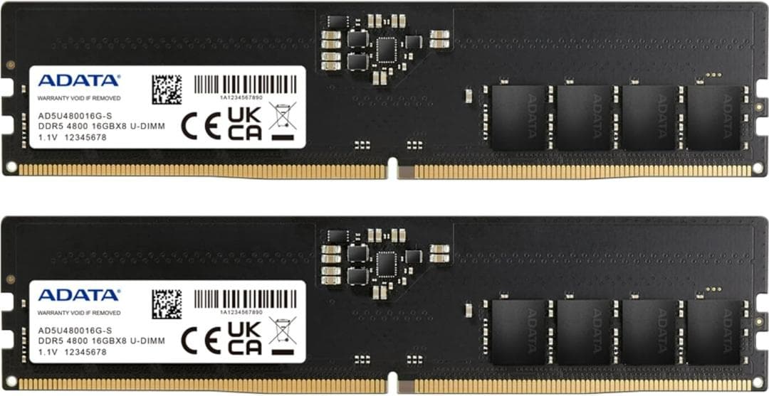 デスクトップ PC 用 DDR5 メモリ 16 GB x 2 枚