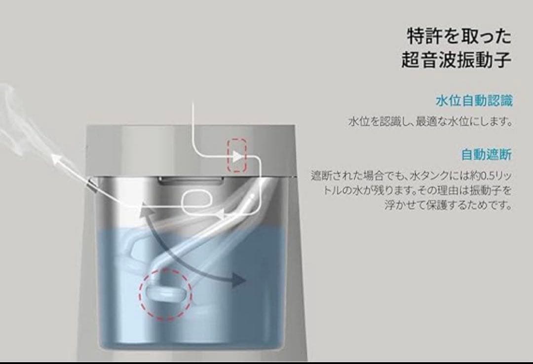 Carepodケアポッド ステンレス 超音波式加湿器 MS031S2