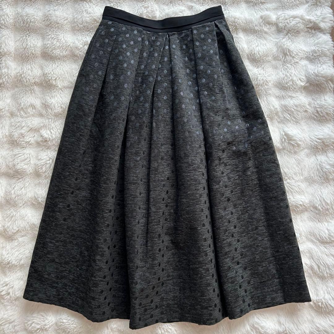 IENA LA BOUCLE ドットジャガード タックスカート　イエナラブークル