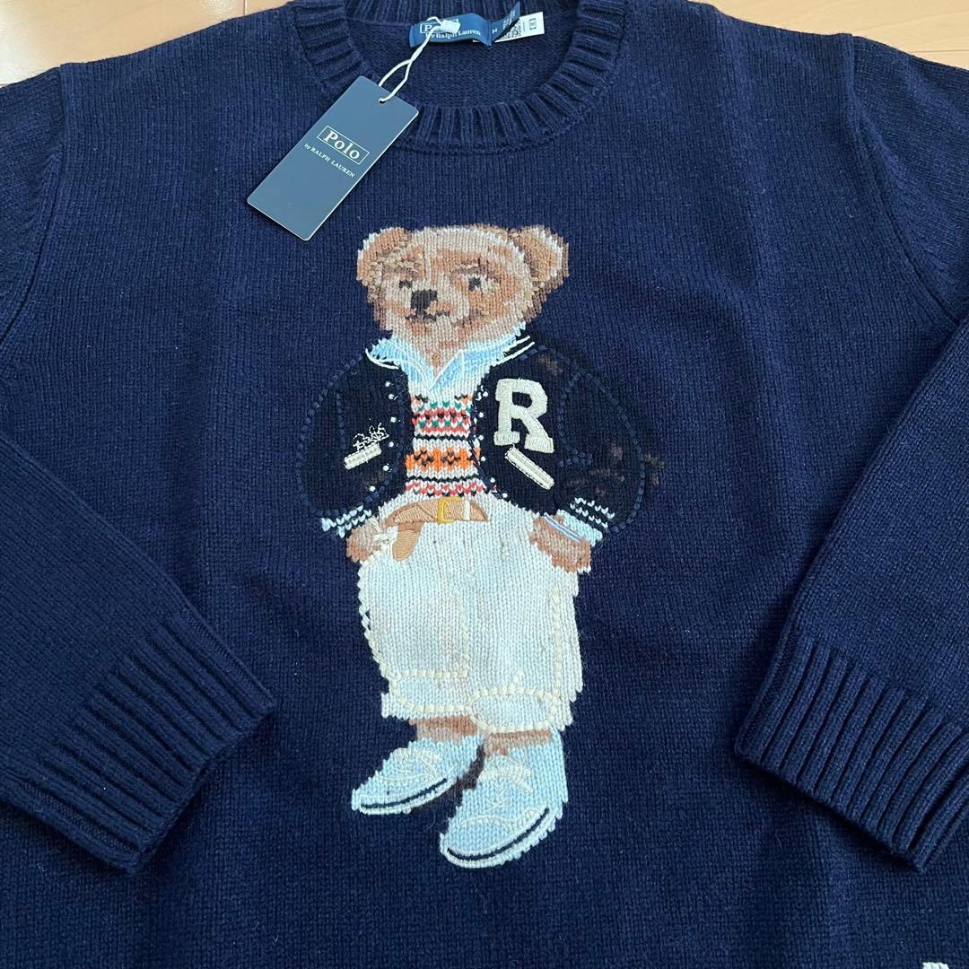 新品✨️激レア✨️POLO ラルフローレン ポロベア ニット セーター ネイビー M