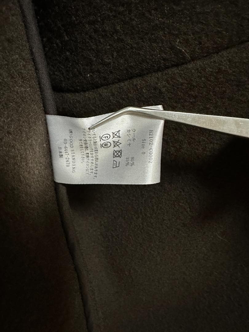 【美品】LENOウールカシミヤメルトンダッフルコート（ブラウン） カシミヤ混