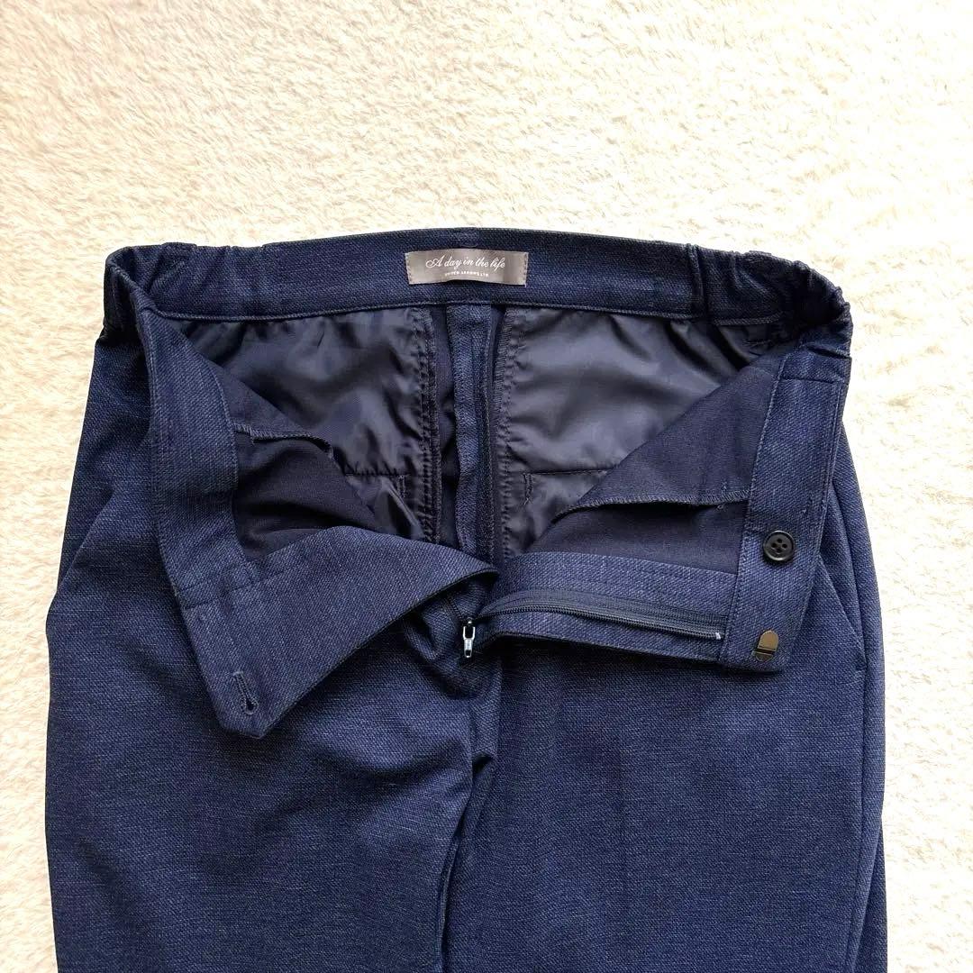 美品✨ユナイテッドアローズ　洗える ノーカラースーツ ネイビー セットアップ　M