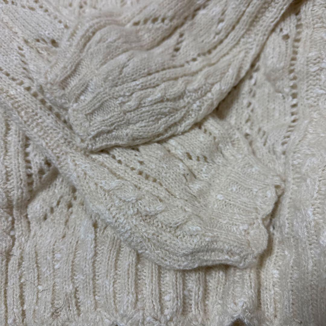 リズリサ　ケーブル編み　ニット 長袖　背中リボンが可愛い　M