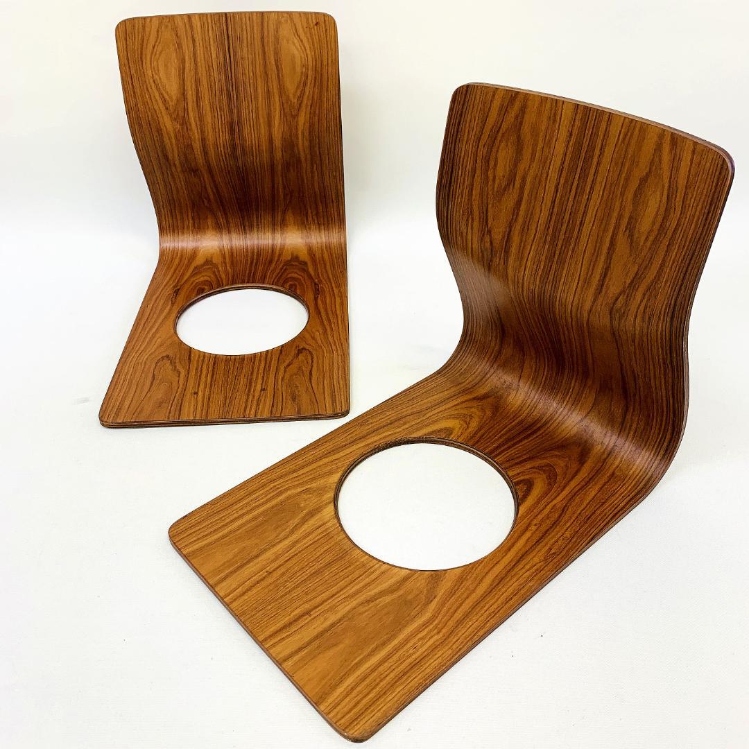 Tendo 天童木工 座椅子 2脚セット 藤森健次 曲木 ケヤキ ローズウッド②