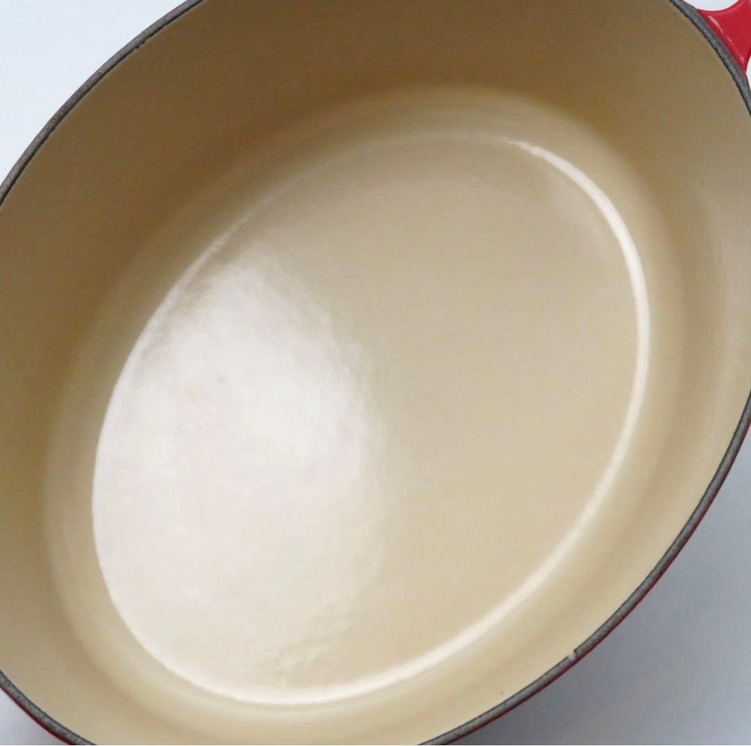 【美品】LE CREUSET　ココット オーバル チェリーレッド　25cm