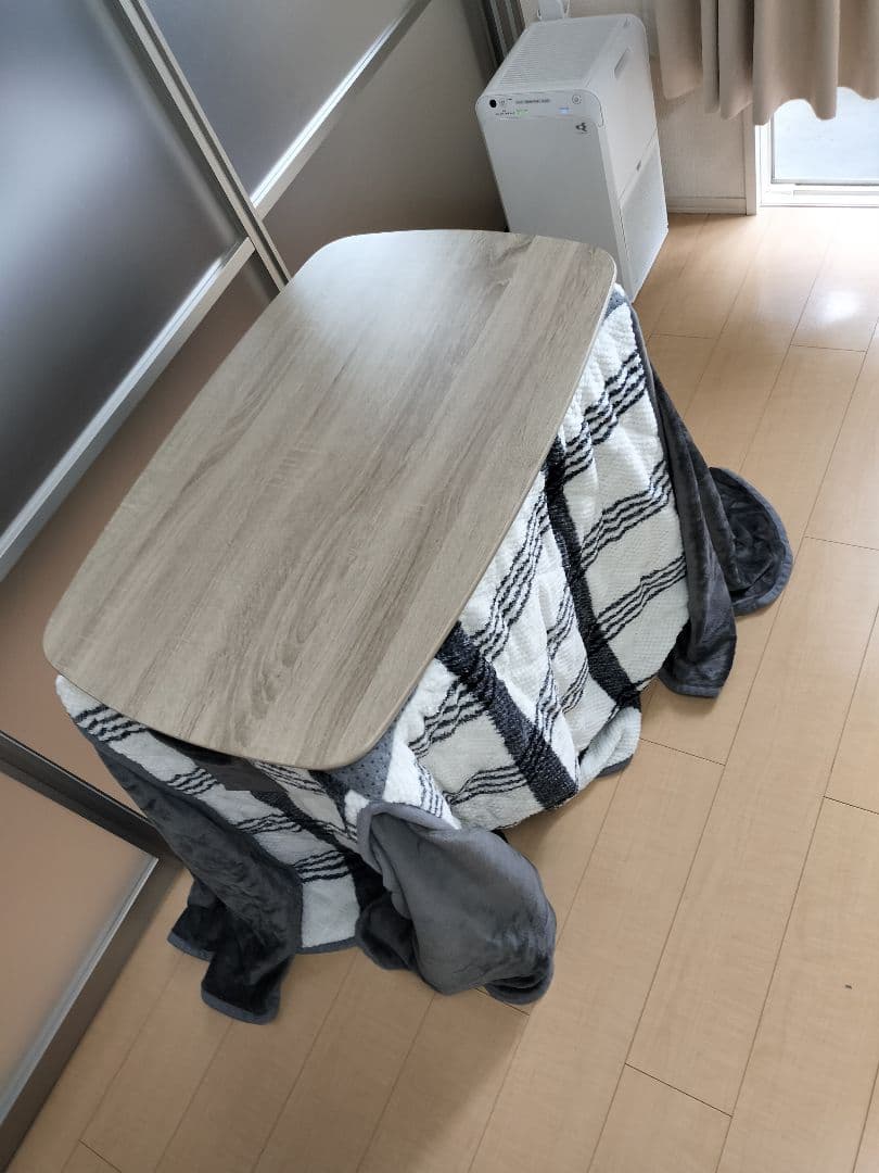 ハイタイプ　一人用こたつ ナチュラル 掛布団付き