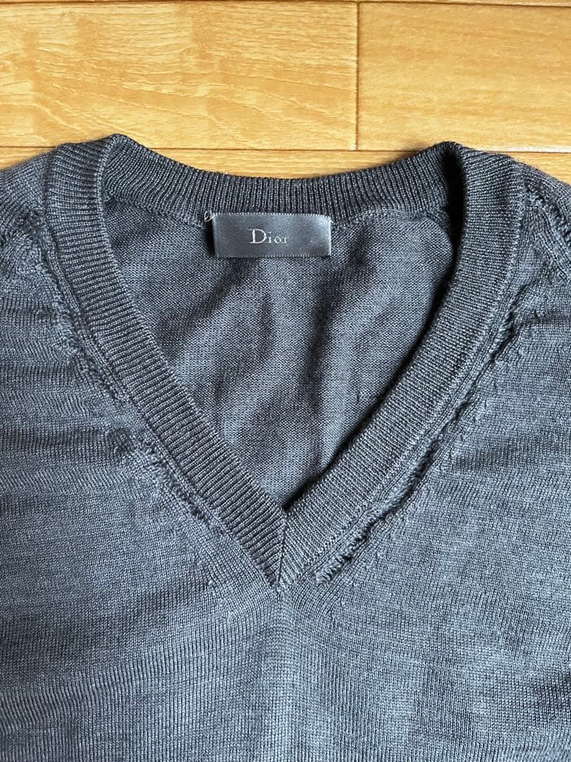 ディオールオム エディスリマン Vネック ニット XS 07SS 07AW