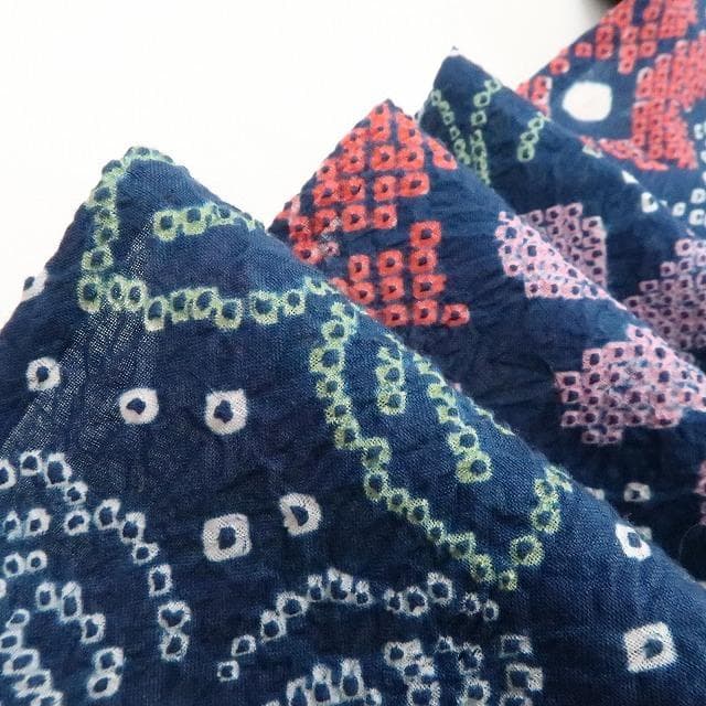 新品 有松鳴海絞り 蝶 夏着物 仕付け糸付 トールサイズ 高級浴衣 4078